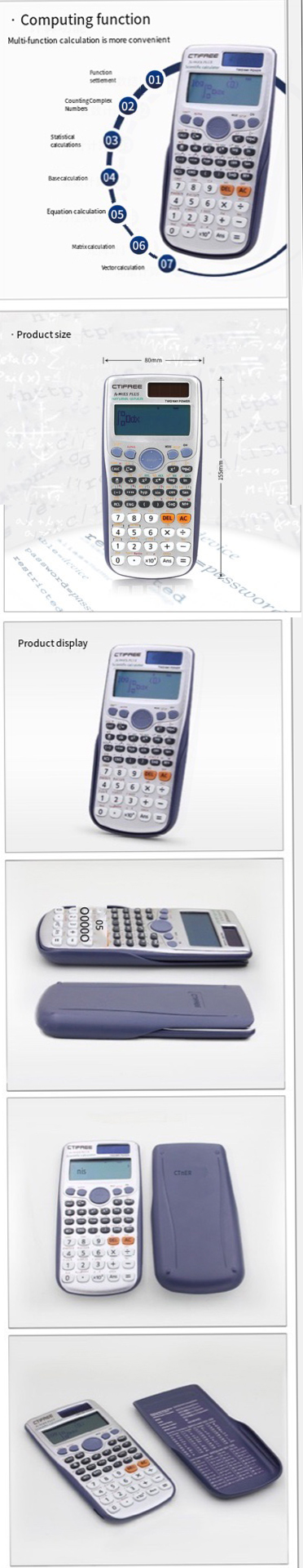 VEDO New 991 Scientific Calculators Standard Function CTIFREE Student Exam CTIFREE Portable Scientific Calculator School Office Stationeries