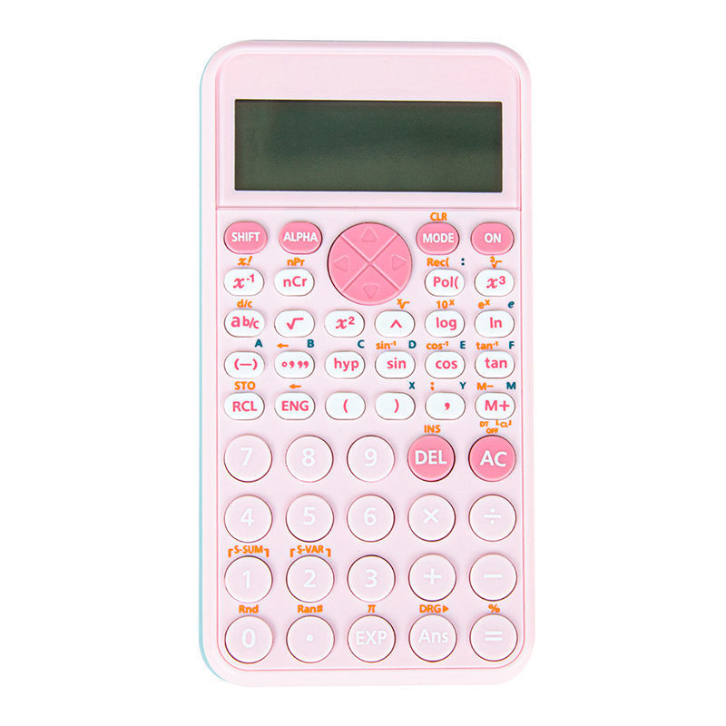 VEDO Large Screen Double Row Display Calculator Standard Scientific Calculator School Office Stationeries Multifunction Stationery Scientific Tool Blue as picture