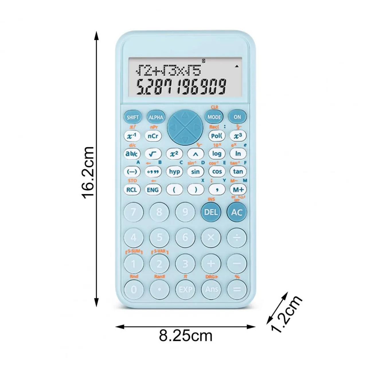 VEDO Large Screen Double Row Display Calculator Standard Scientific Calculator School Office Stationeries Multifunction Stationery Scientific Tool Blue as picture