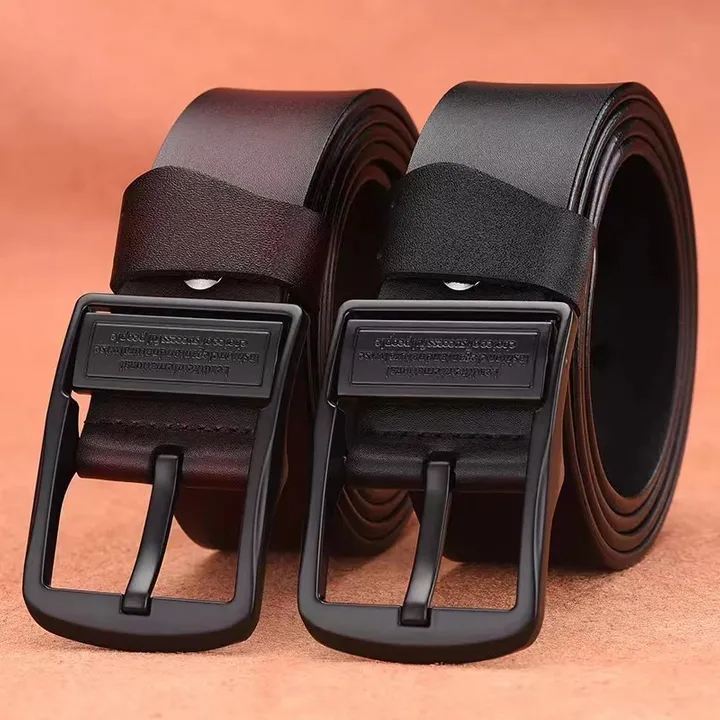 VEDO Leahther Belt Men Male Genuine Strap Belt For Men Cow Genuine Leather Luxury Strap Belt Male Black 125cm Men's belt leather needle buckle belt trend men