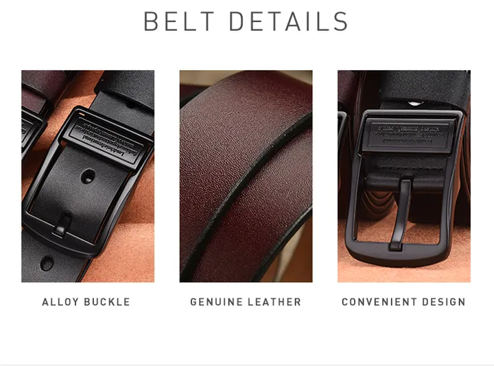 VEDO Leahther Belt Men Male Genuine Strap Belt For Men Cow Genuine Leather Luxury Strap Belt Male Black 125cm Men's belt leather needle buckle belt trend men