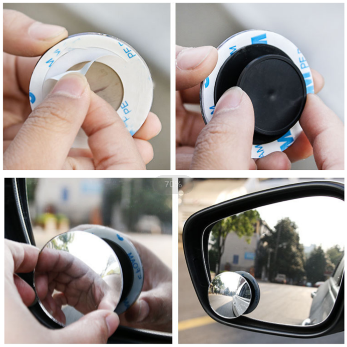 VEDO 2pcs 360 Degree Rotable wide angle Round blind spot mirror Car Rearview Convex Mirror 2pcs as picture