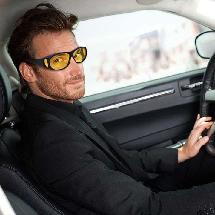 VEDO 2023 Driving Glasses Sunglasses Night-Vision Glasses Anti Glare Car Sun Glasses Bicycle Automobiles Motorcycles Fashion Polarized Night Driving Goggles Enhanced Light Glasses Black one size