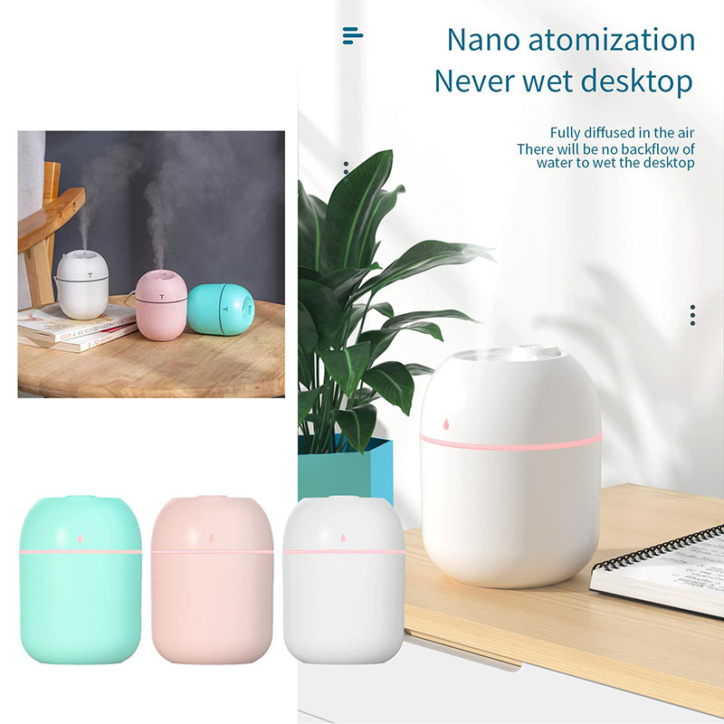VEDO New Arrivals Portable Water Drop Humidifier USB Desktop Indoor Air Atomization Humidifier Household Mute Large Spray Humidifier 220ML Diffuser LED Lamp Diffuser Car Purifier LED N White one size