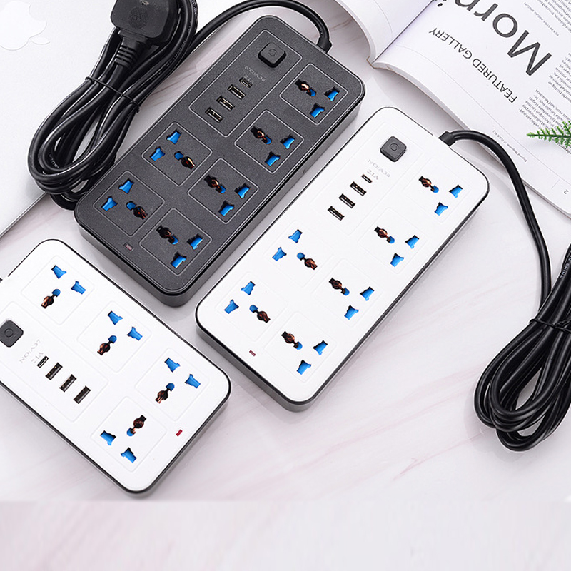 VEDO Universal Standard Plug Multi Adapter USB Socket 7 Port Power Strip 10A Fast Charging 3USB PD Extension Socket 7 Outlets Socket Adapter UK Electric Shock Prevention Device White UK