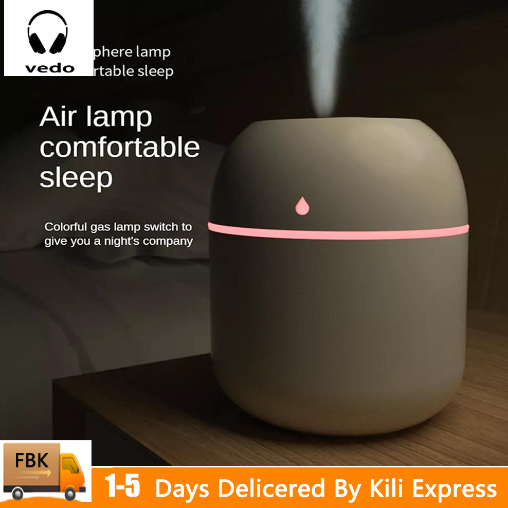 VEDO New Arrivals Portable Water Drop Humidifier USB Desktop Indoor Air Atomization Humidifier Household Mute Large Spray Humidifier 220ML Diffuser LED Lamp Diffuser Car Purifier LED N White one size