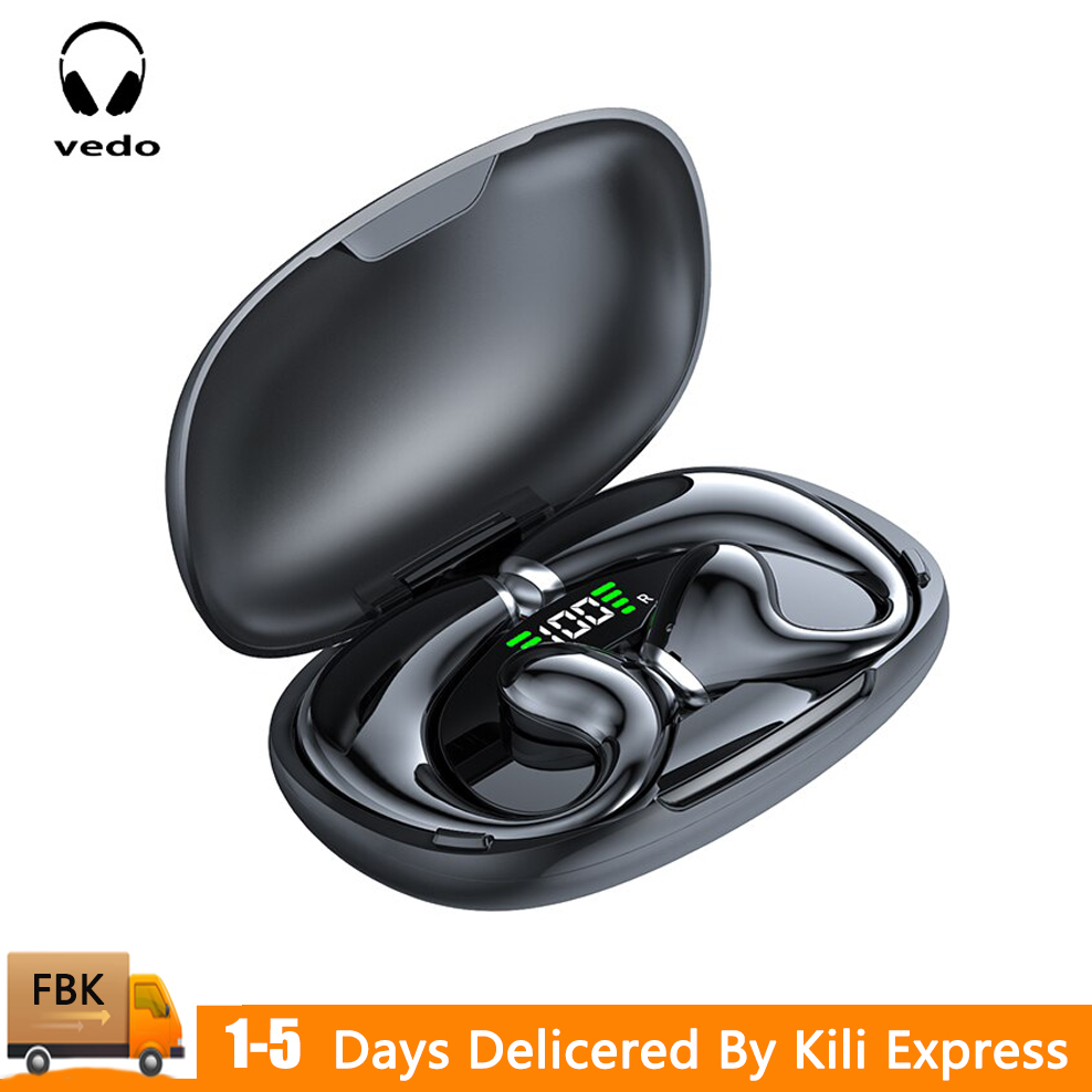 VEDO JR02 Wireless Earphones Ear Hook BBluetooth Earphones TWS Hifi Headphones Gaming Touch Control Sport Earbuds With Microphone BlackBlack