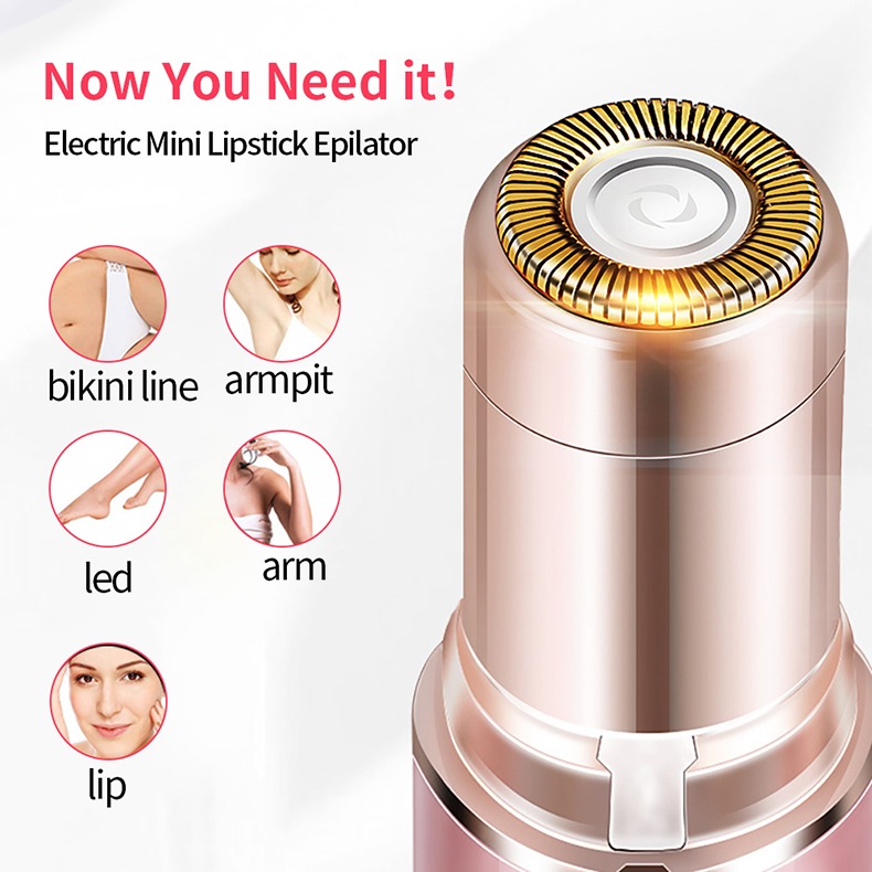 VEDO 3 in1 Women Electric Eyebrow Trimmer Mini Eye Brow Epilator Facial Hair Removal Portable Women Painless Razor Shaver Tool rose gold