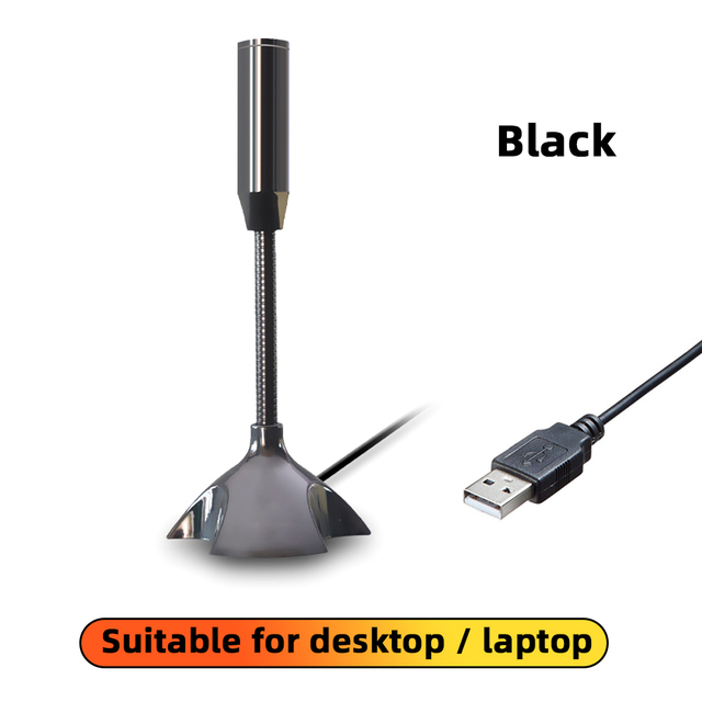 VEDO New Arrival Laptop Computer Microphone USB Microphones Adjustable Studio Singing Gaming Streaming Microphone Stand Mic With Holder Desktop Black