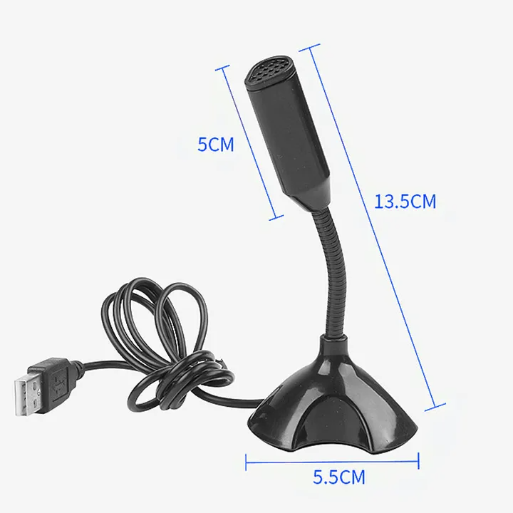 VEDO New Arrival Laptop Computer Microphone USB Microphones Adjustable Studio Singing Gaming Streaming Microphone Stand Mic With Holder Desktop Black