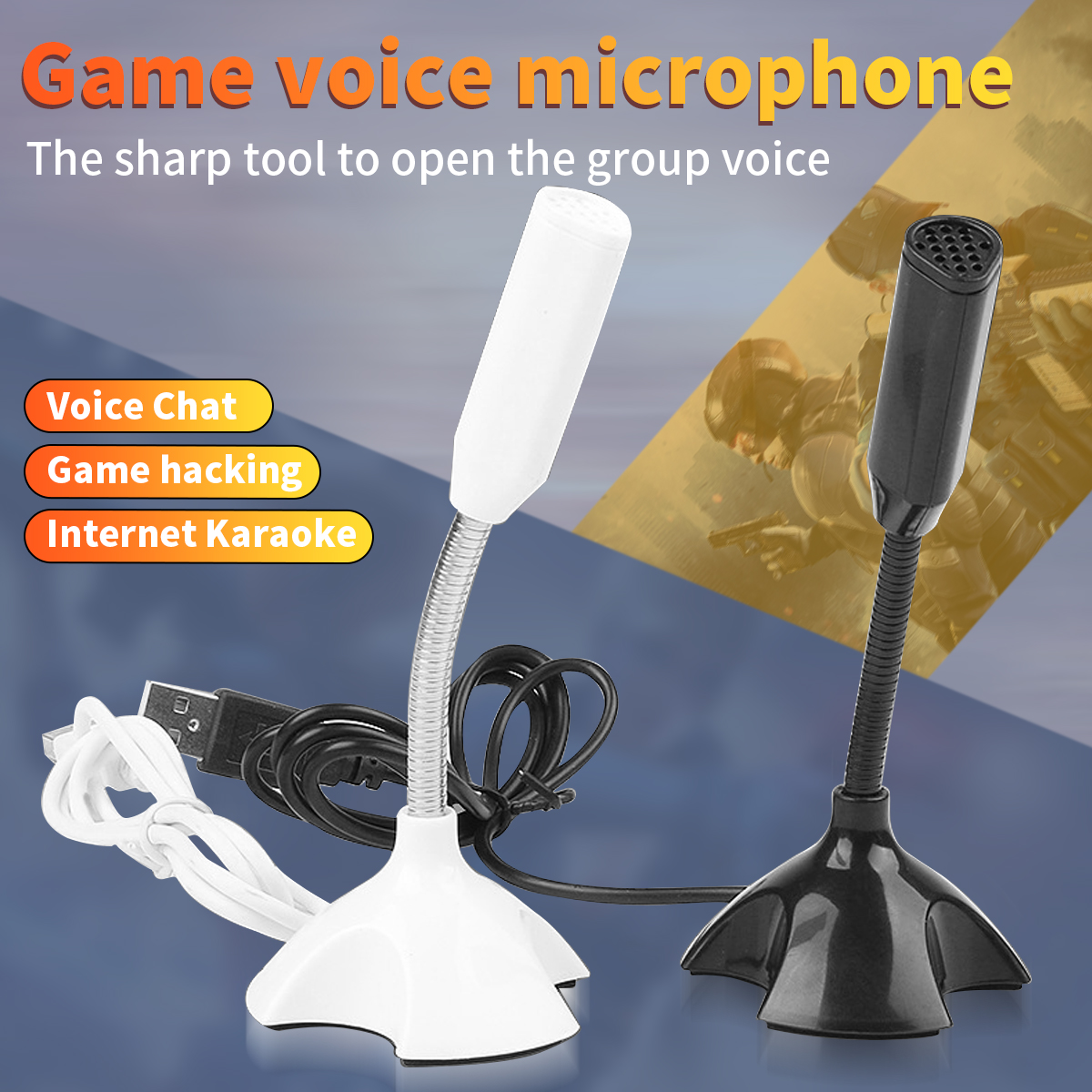 VEDO New Arrival Laptop Computer Microphone USB Microphones Adjustable Studio Singing Gaming Streaming Microphone Stand Mic With Holder Desktop Black
