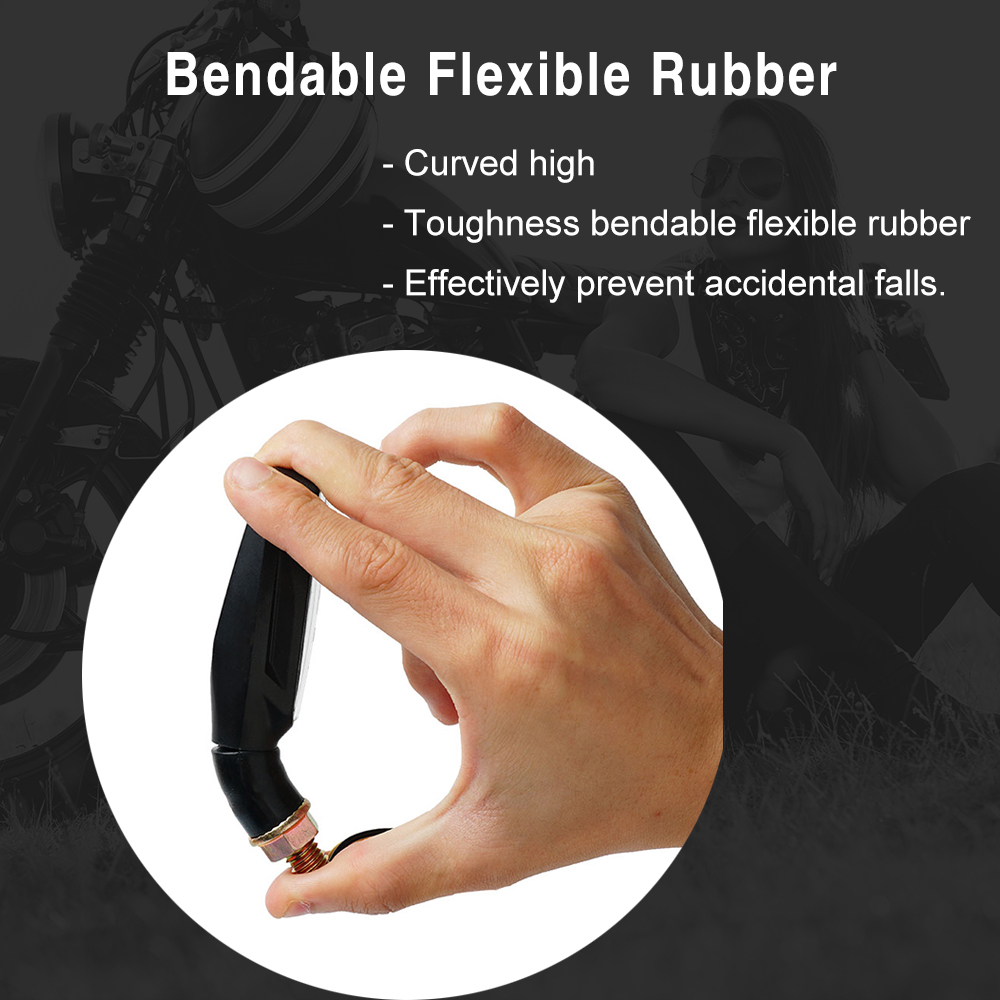 Motorcycle &amp; Powersports LED Light E24 Flowing Water Blinker Flashing Indicator Bendable Tail