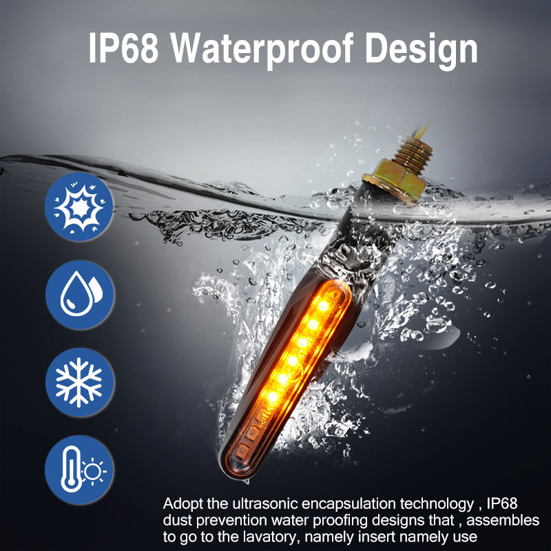 Motorcycle &amp; Powersports LED Light E24 Flowing Water Blinker Flashing Indicator Bendable Tail