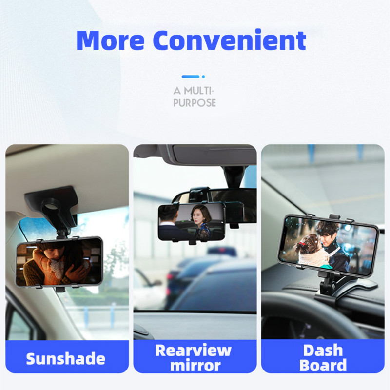 Car Dashboard Bracket Rearview Mirror Sun Visor Mobile Phone Car Holder Fold Interior Accessories