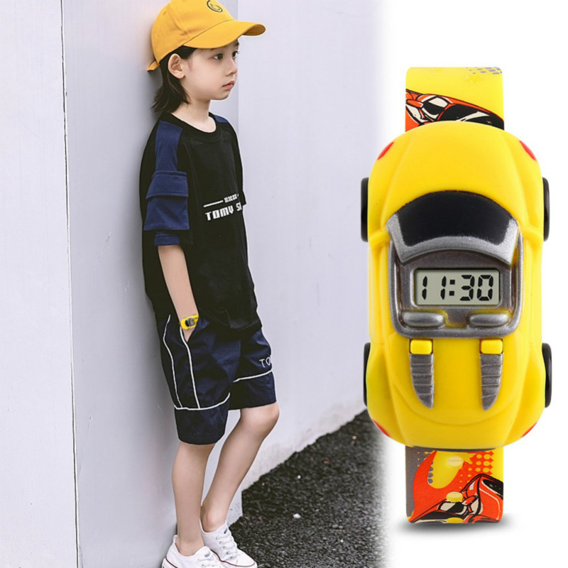 Cartoon Car Children Watch Toy for Boy Baby Fashion Electronic Watches Innovative