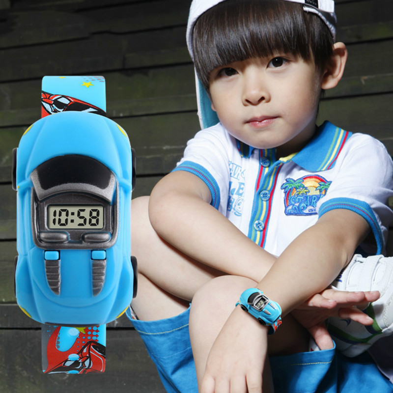 Cartoon Car Children Watch Toy for Boy Baby Fashion Electronic Watches Innovative