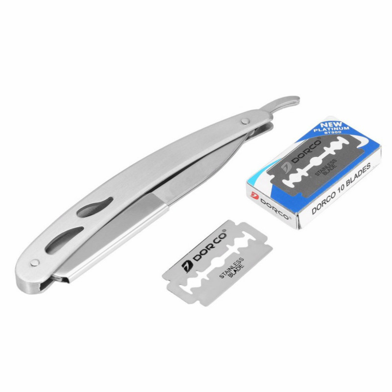 Men Straight Barber Edge Steel Razors Folding Shaving Knife Hair Shaving &amp; Hair Removal