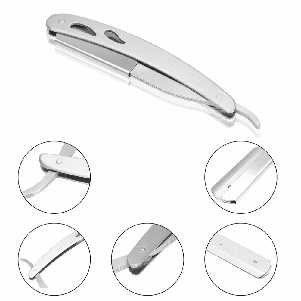 Men Straight Barber Edge Steel Razors Folding Shaving Knife Hair Shaving &amp; Hair Removal