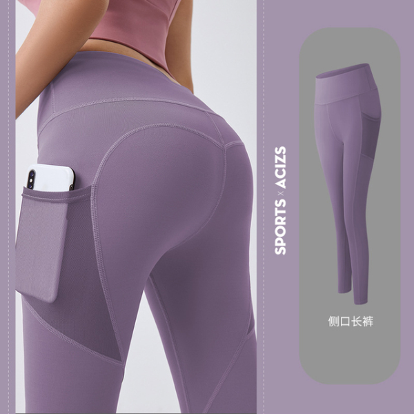Seamless Yoga Leggings Women Fitness High Waist Energy Yoga Pants with Phone Trousers & Leggings