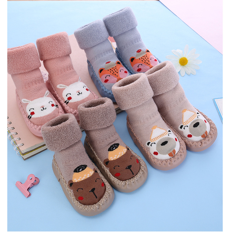 baby sock shoes with rubber soles baby socks anti slip slipper for baby girl toddlers boy socks terry warm   Baby Shoes