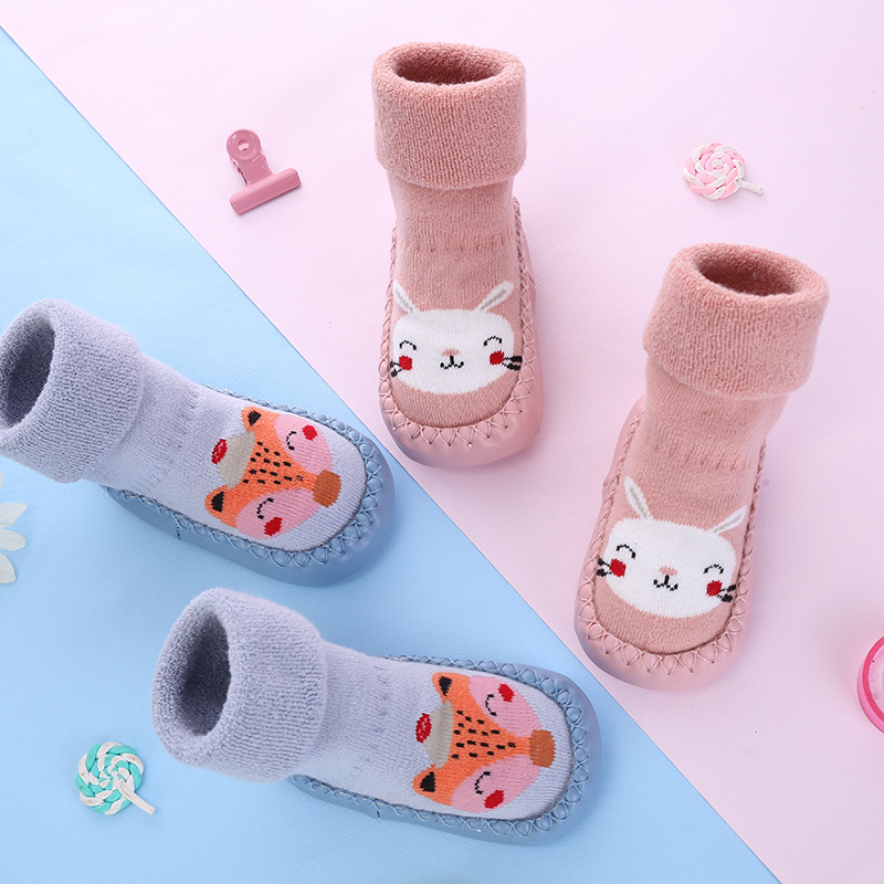 baby sock shoes with rubber soles baby socks anti slip slipper for baby girl toddlers boy socks terry warm   Baby Shoes