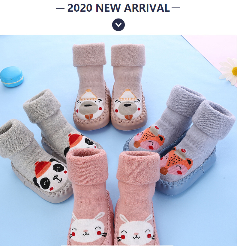 baby sock shoes with rubber soles baby socks anti slip slipper for baby girl toddlers boy socks terry warm   Baby Shoes