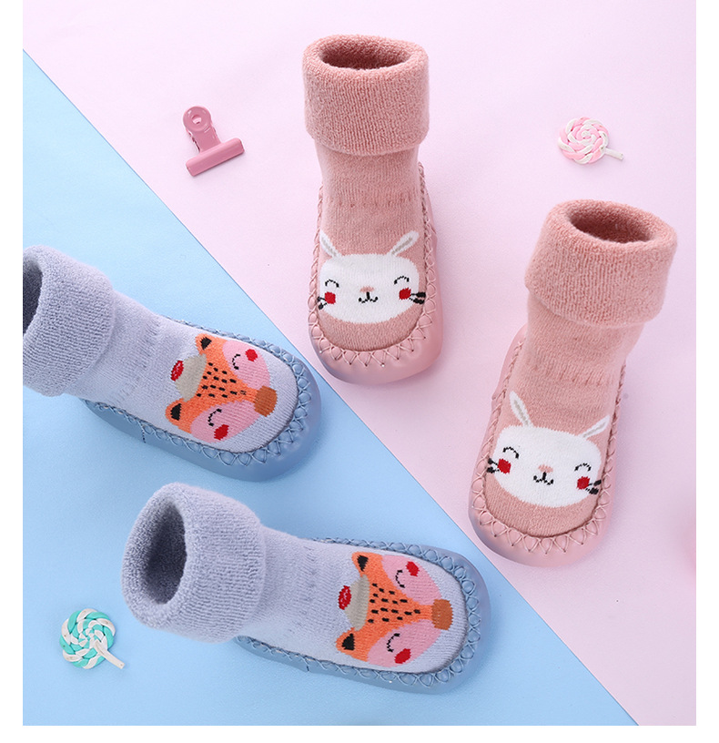 baby sock shoes with rubber soles baby socks anti slip slipper for baby girl toddlers boy socks terry warm   Baby Shoes