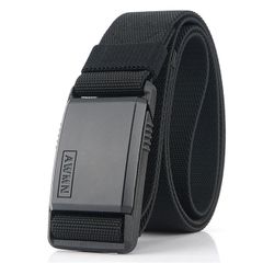 Fashion Nylon Belt Metal Magnetic Buckle Adjustable Belts For Men Military Combat Belts black 125cm Black 125cm