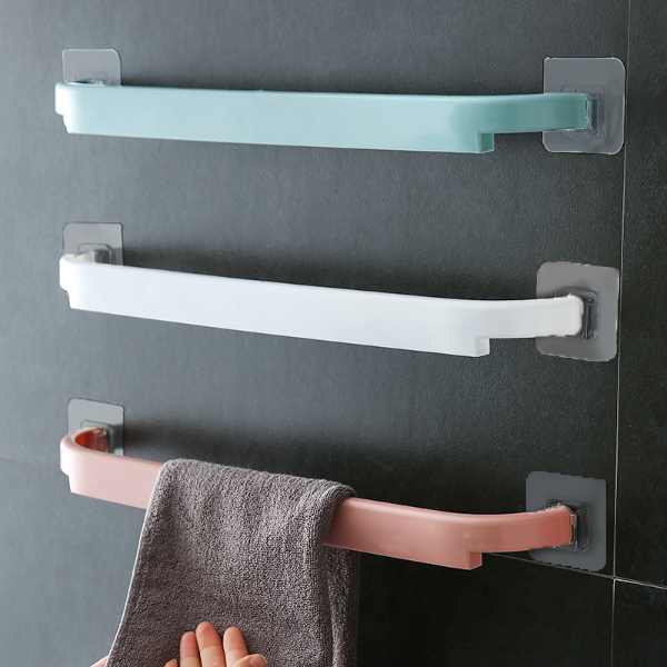 Bathroom Towel Rack Hook Up Punch-Free Kitchen Single Pole Rag Hanger Bathroom Home Decor