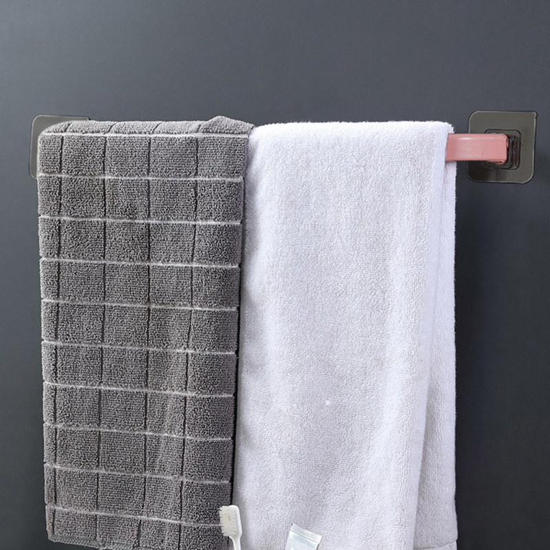Bathroom Towel Rack Hook Up Punch-Free Kitchen Single Pole Rag Hanger Bathroom Home Decor