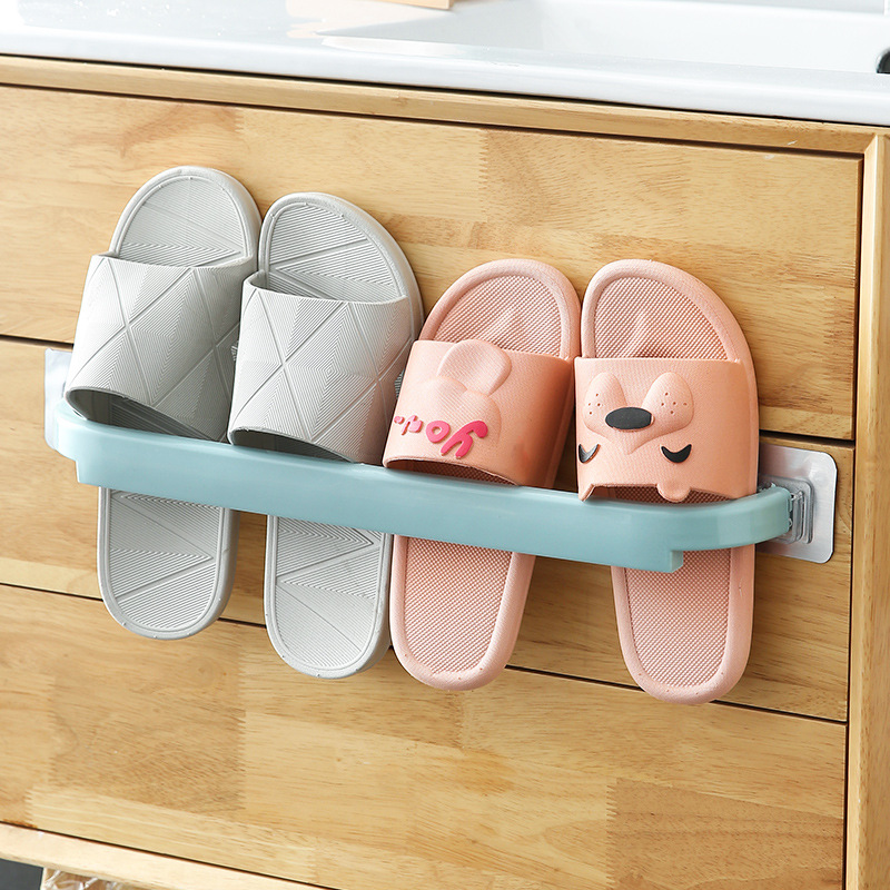 Bathroom Towel Rack Hook Up Punch-Free Kitchen Single Pole Rag Hanger Bathroom Home Decor