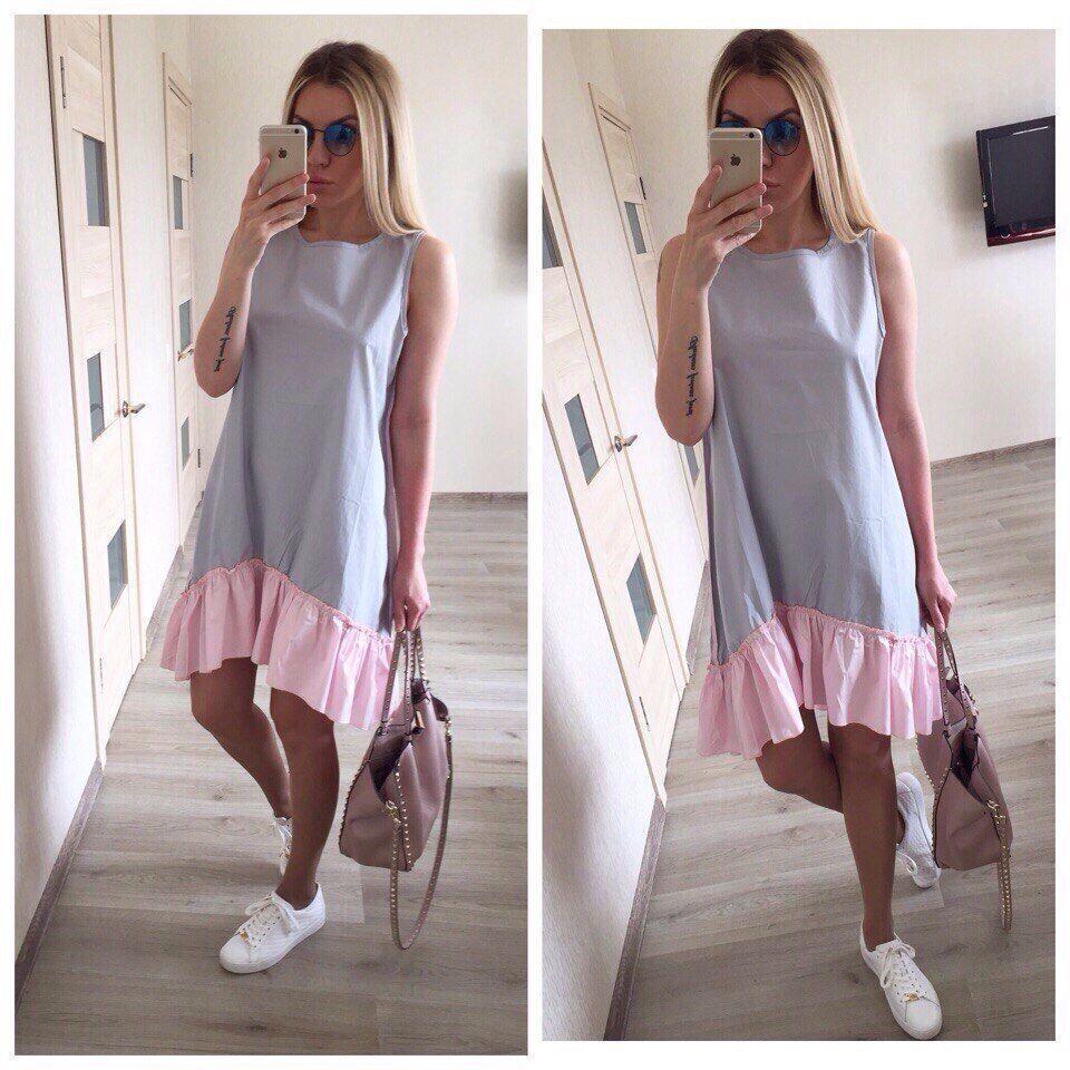 Summer Dresses 2021 Casual Loose Patchwork Sleeveless Ruffles O-Neck Mini Dress Fashion Skirts