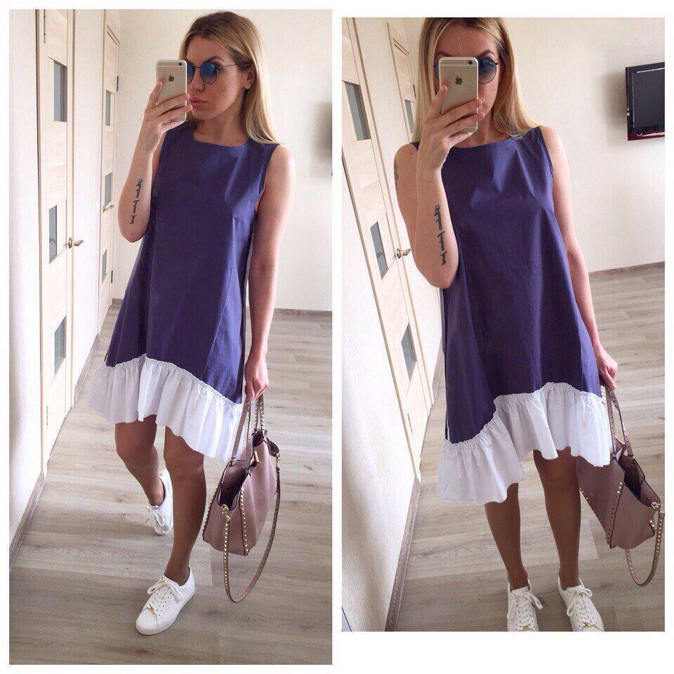 Summer Dresses 2021 Casual Loose Patchwork Sleeveless Ruffles O-Neck Mini Dress Fashion Skirts