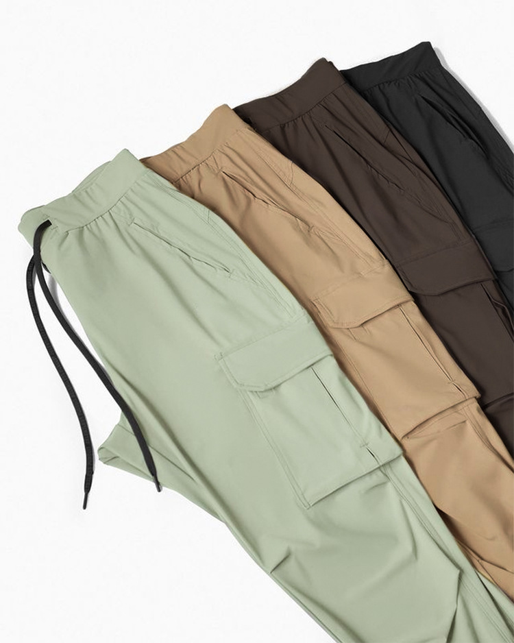 Mens Cargo Pants Elastic Multiple Pocket Male Trousers Hip Hop Joggers Pant Trousers