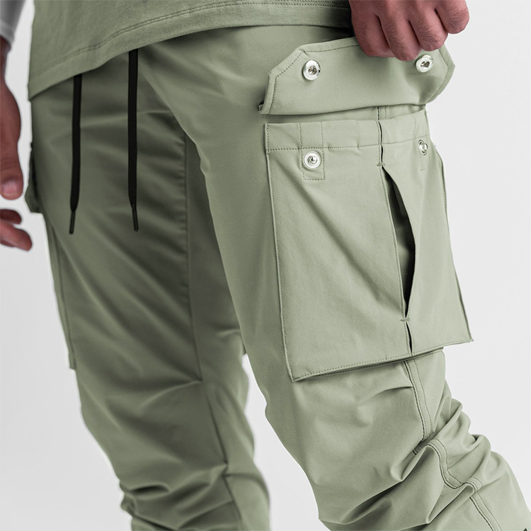 Mens Cargo Pants Elastic Multiple Pocket Male Trousers Hip Hop Joggers Pant Trousers