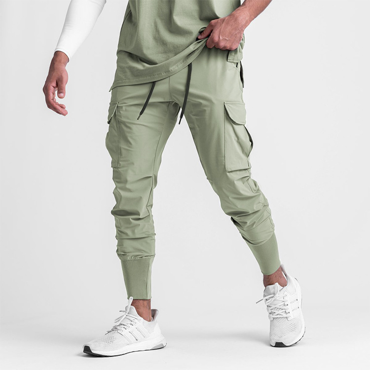 Mens Cargo Pants Elastic Multiple Pocket Male Trousers Hip Hop Joggers Pant Trousers