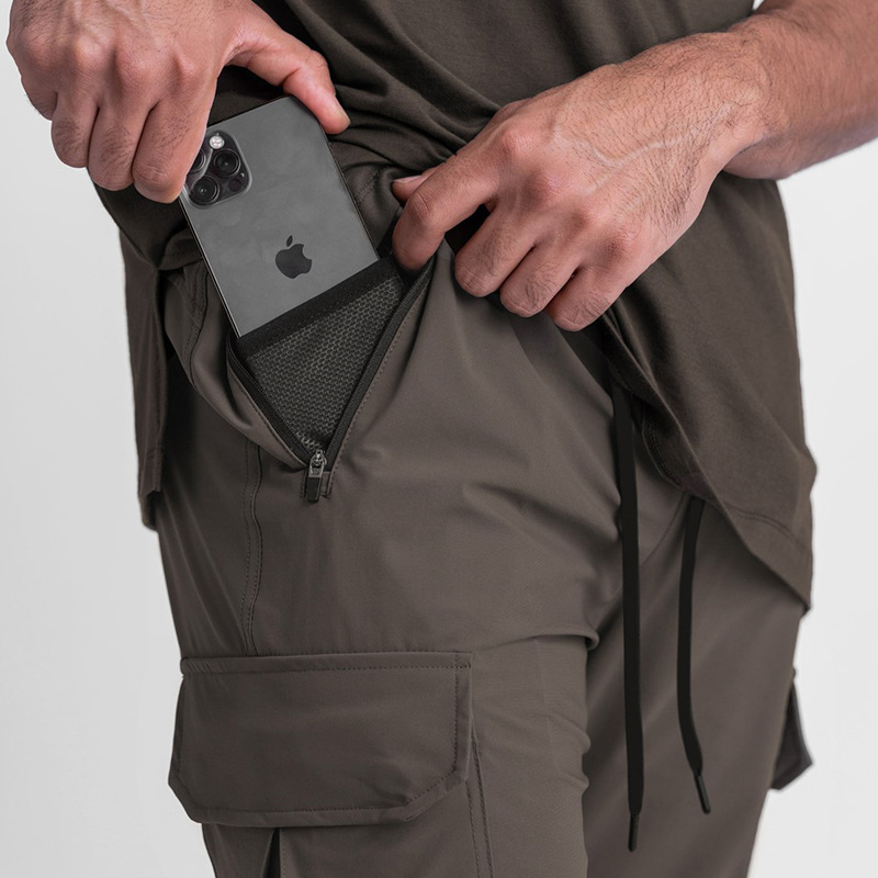 Mens Cargo Pants Elastic Multiple Pocket Male Trousers Hip Hop Joggers Pant Trousers