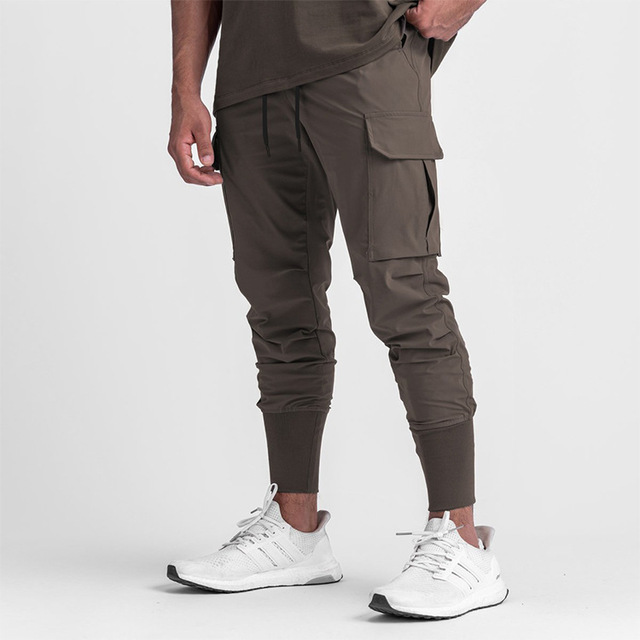 Mens Cargo Pants Elastic Multiple Pocket Male Trousers Hip Hop Joggers Pant Trousers