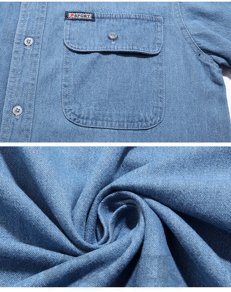 New Autumn Mens Denim Shirt Cotton Jeans Shirt Fashion Slim Long Sleeve Cowboy Shirt Stylish Wash Shirts