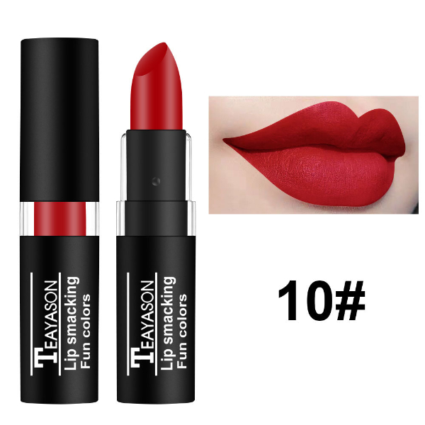 Sexy Red Matte Lipstick Nude Velvet Lip White Black Green Waterproof Long-Lasting Makeup