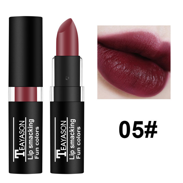 Sexy Red Matte Lipstick Nude Velvet Lip White Black Green Waterproof Long-Lasting Makeup