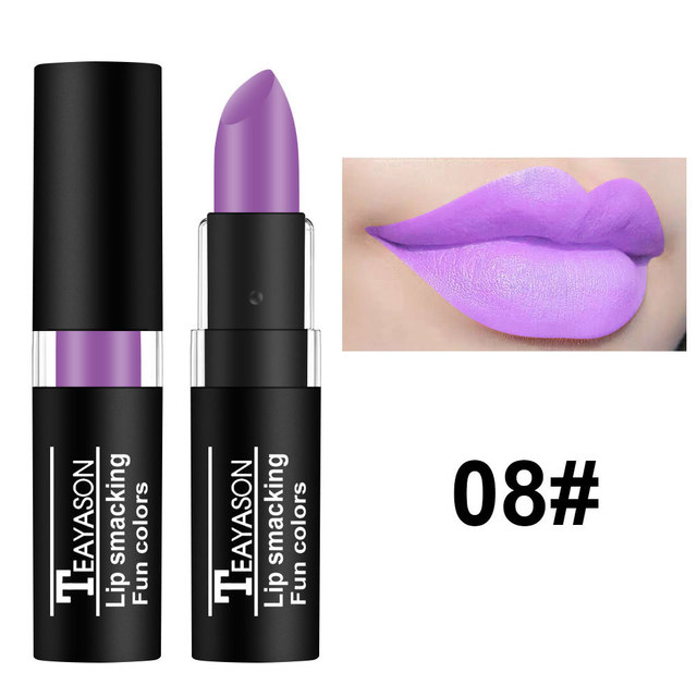 Sexy Red Matte Lipstick Nude Velvet Lip White Black Green Waterproof Long-Lasting Makeup