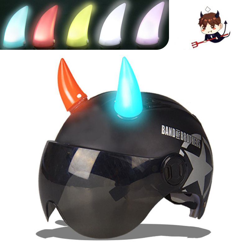 Bike Motorcycle Helmet light 1PC Devil Horn Corner Double-sided tape Motorcycle &amp; Powersports