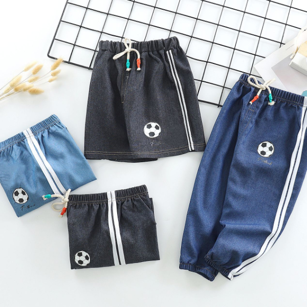 [D314] 2-7 Years Kids Jeans Trousers Clothing Elastic Waist Shorts Boy Children Denim Pants Summer Trousers