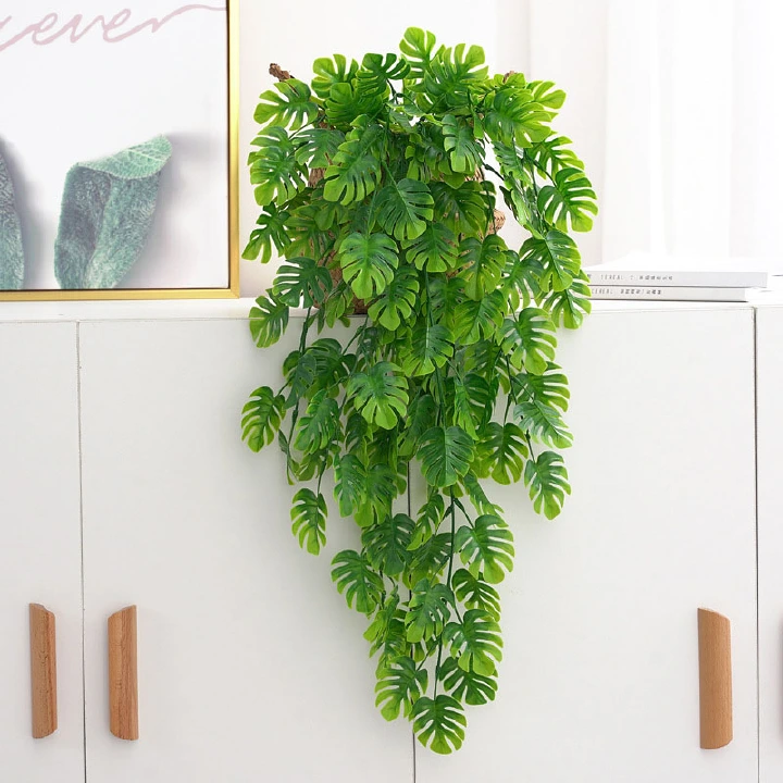 Artificial Plants & Greenery Artificial Green Plants Hanging Ivy Leaves Radish Seaweed Grape Fake Flowers Vine Home Garden Wall Party Decoration