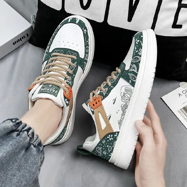 Skateboarding Board Shoes 2023 Spring Summer Men'S Shoes New Sports Retro Student Casual Shoes Thick Soles