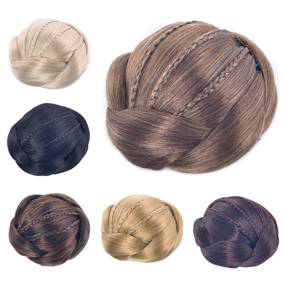 Wigs Ball head braid package high temperature silk bun women&apos;s hair set