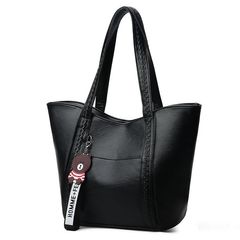 PU Leather Handbags for Ladies Shopping Single shoulder Bags black one size