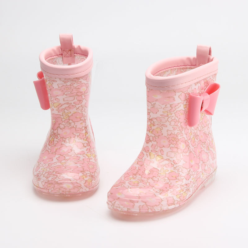 Cartoon Bow Rain Boots Kids for Boy Girls Rain Boots PVC Water Shoes Water Shoes