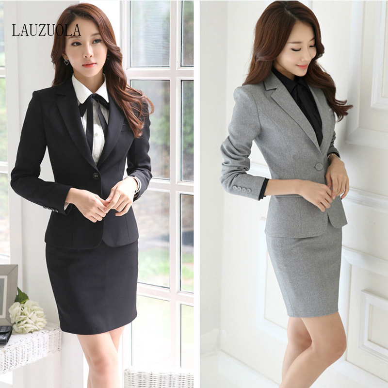 Formal Uniform Women Business Suit Office Sets Elegant Fashion Costumes Long  Suits & Separates